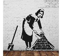 Banksy Maid Grandeur Nature Mural Pochoir Pulvérisation Peindre Votre Propre Banksy Art Fonctionnera sur Interne ou Extérieur Murs