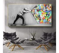 Banksy photos Moderne Créatif Bansky Graffiti Rue Colorée Peinture Sur Toile Art Affiche Impressions Mur Art Salon 30x60cm (11 "x23") Sans Cadre