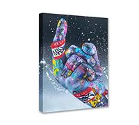 Banksy Pop Street Graffiti Art Peintures Adam Main de Dieu Pop Pictures Classique Murales 1 pièce Impression sur toile Salon Décoration d'intérieur encadrée prête à accrocher