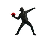 Banksy Sculptures Statue Bomber Choice For Art Collection Sculptures Banksy Sculptures Fleur Lanceur de Fleurs Statue Figurine Noir lisse