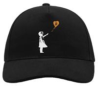Banksy Street Art Bitcoin Girl with A Balloon Casquette Unisexe Confortable de Camionneur de Baseball en Coton brossé avec Boucle Noir