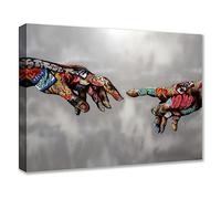 Banksy Street Art Decor Graffiti mural Aamd Main de Dieu peintures pour chambre à coucher, images nordiques 1 pièce décoration d'intérieur encadrée prête à accrocher Poster et impressions