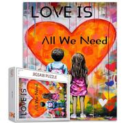 Banksy Street Art Jigsaw Puzzles 1000 pièces pour adultes, familles (garçon et fille, amour, cœur, lettre, enfant) pièces s'emboîtent parfaitement ensemble 19,7 x 27,6 pouces DoodleFrameable Magic