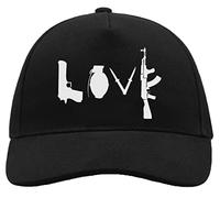 Banksy Street Art Revolution Love Guns Casquette Unisexe Confortable de Camionneur de Baseball en Coton brossé avec Boucle Noir