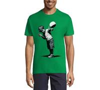 Banksy There is Always Hope Little Boy with A Chain Crew Neck Cotton Men's T-Shirt Kelly Green, vert kelly, S