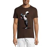 Banksy There is Always Hope Little Boy with A Chain Crew Neck Cotton T-Shirt Homme Chocolat, chocolat, XXL