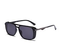 BANLV Lunettes de Soleil à Monture carrée en métal Miroir aviateur rétro Lunettes de Soleil européennes et américaines