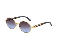 BANLV Lunettes de Soleil Fronde à Monture Ronde pour Femmes Lunettes de Soleil européennes et américaines pour Hommes