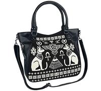 Banned Alternative Anubis Femme Sac à main noir/blanc coton, polyuréthane
