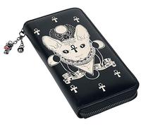 Banned Alternative Chat Ankh Femme Portefeuille Noir polyuréthane, Polyester, Noir, Standard, Moderne, Noir, Standard, Moderne