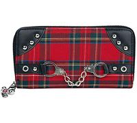 Banned Alternative Portefeuille Tartan Rouge Femme Portefeuille Noir/Rouge 80% Polyester, 20% PVC