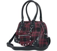 Banned Alternative Sac à Carreaux Warren Femme Sac à Main Noir/Rouge Coton, polyuréthane