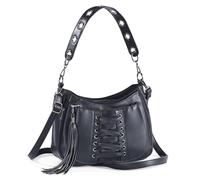 Banned Alternative Sac avec Laçages Femme Sac à Main Noir Coton, polyuréthane
