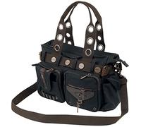 Banned Alternative Sac Noir Brown Key Unisexe Sac à bandoulière Noir Coton