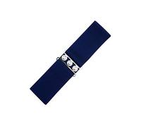 Banned Ceinture Large de Rétro Vintage Élastiquée (Medium, Bleu Marine)