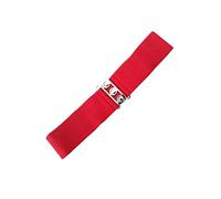 Banned Ceinture Large de Rétro Vintage Élastiquée - Rouge (Medium)