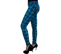 Banned Habillement Carreaux Jeans Moulant - Bleu, 32"