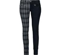 Banned Pantalon Split pour Femmes De La Marque Demi Tartan à Motif Emo Punk Gris - (S / 28" / FR 38)