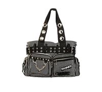 Banned Sac bandoulière noir et noir rayé punk sac à bandoulière toilée