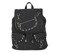 Banned Yamy Pinstripe à Dos Punk Nugoth Goth Work Cartable