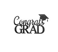 Banner avec Guirlande Chapeau de Diplôme Casquette de remise diplôme en feutre, 3 pièces, décorations fête(Black)