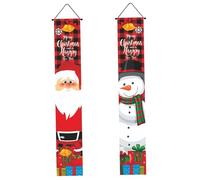 Banner de Noël, 71 pouces Red Santa Claus Merry Christmas Hanging Sign pour le porche, cour, mur, extérieur (style2)