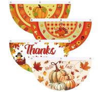 Banners pour l'extérieur, 4pcs Fall Bunting 1, 5 x 3ft Récolte Pumpkin Turquie Feuilles Thanksgiving Banner automne bienvenue Flags extérieurs et bannières