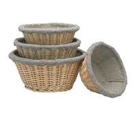 Banneton en osier entoilé rond - 21 cm