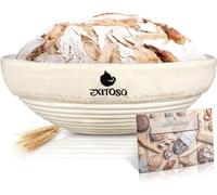 Banneton en Rotin Ø25cm Pain Rond - Paniere à Pain Osier et Tissu en Lin