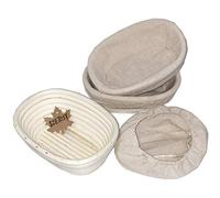 Banneton Goodchanceuk Lot de 3 corbeilles à pain ovales en rotin naturel 21 x 15 x 8 cm