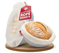 Banneton pour Pain 2er Set - Panier à Pain Ovale & Rond en Corde de Coton avec Housses Lavables | Panier Pain & Banneton Boulangerie pour Levain, Kit Pain Maison & Artisan Baguettes