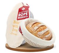 Banneton pour Pain 2er Set - Panier à Pain Ovale & Rond en Corde de Coton avec Housses Lavables | Panier Pain & Banneton Boulangerie pour Levain, Kit Pain Maison & Artisan Baguettes