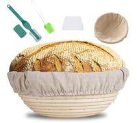 Banneton rond LImpermabilit Panier25 cmpour Pain et pte 1000g avec Doublure grattoir Blanc Gratuit BrosseLame