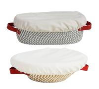 Bannetons Lot de 2 paniers à au levain - Panier en rotin fait à la main avec doublures et couvercle - Hoppet pour la pâtisserie, les levains professionnels et domestiques
