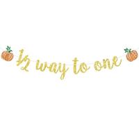 Bannière 1/2 Way to One, panneau d'anniversaire citrouille de 6 mois, automne moitié vers un, récolte d'automne, fête prénatale, fête prénatale de 6 mois, fournitures de décoration de fête