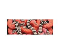 Bannière 180 x 60 cm - Grand panneau personnalisé à suspendre - Toile de fond - Bannière de serpents fous - Pour intérieur et extérieur - Bannières d'art mural pour entreprise, fête d'anniversaire