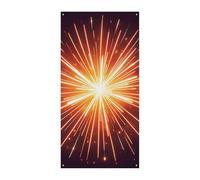 Bannière 3D en forme de feu d'artifice pour porte, 90 x 180 cm, panneau de bienvenue saisonnier, décoration verticale à suspendre pour porche, entrée, jardin
