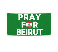 Bannière 4x6 Ft « Je soutiens Beyrouth » drapeau extérieur avec œillets métalliques pour les fêtes et événements
