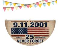 Bannière 911, nous n'oublierons Décoration d'anniversaire 25 ans 911 en | Drapeaux Bannières pour rassemblement et événement en intérieur, mur, portail, maison, jardin, cour, exté