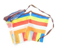 Bannière à Cinq Couleurs en Tissu Soie, 1 Chaîne Décorative | Drapeaux de Prière du Temple, Usage Cour et Extérieur, pour Décor Bouddhiste, Format en Chaîne