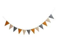 Bannière à fanions, Banderole multicolore, 6 pièces, drapeaux fanions for la maison, fête d'anniversaire, jardin, mariage(Grey)