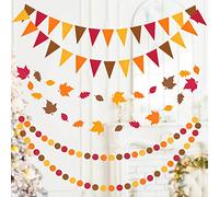 Bannière à fanions Feuilles d'automne pour décorations de Thanksgiving, Guirlande décorative à Suspendre pour la fête de Thanksgiving, thème des récoltes d'automne, Anniversaire, SONGTIY