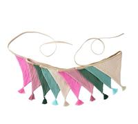 Bannière à franges en crêpe de coton facile à suspendre pour chambre d'enfant, décoration murale pour festival, fête, activité familiale, tissu crêpe de coton, décorations de fête