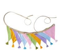 Bannière à franges en crêpe de coton facile à suspendre pour chambre d'enfant, décoration murale pour festival, fête, activité familiale, tissu crêpe de coton, décorations de fête