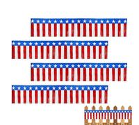 Bannière à franges, guirlande de bord en aluminium, 4 juillet Parade Float Foil Guirlande de bordure - 4 pompons patriotiques rouges blancs bleus jupes de table pour la photographie, l'obtention d'un