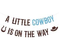 Bannière « A Little Cowboy is on the Way », « It's A Cowboy », décoration de fête prénatale, rodéo occidental