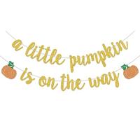 Bannière « A Little Pumpkin Is on the Way » sur le thème de la citrouille - Décorations de fête prénatale - Décoration de fête d'anniversaire pour bébé - Fournitures de fête d'anniversaire