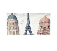 Bannière à motif de monuments de Paris - Décoration de fête d'anniversaire - Photographie - Bannières et panneaux - Décoration murale - Bannière - Fournitures de fête - 180 x 119 cm - Taille S