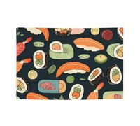 Bannière à motif de nourriture sushi - Décoration de fête d'anniversaire - Photographie - Bannières et panneaux - Décoration murale - Bannière de fête - 180 x 119 cm