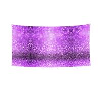 Bannière à paillettes violettes scintillantes pour intérieur et extérieur, panneau décoratif de vacances avec 4 œillets métalliques, atmosphère festive